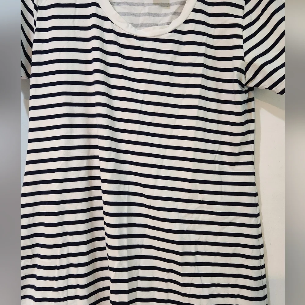 Women's Tommy Bahama White With Navy Stripes Casual Shirt Dress, Size XL - Picture 2 of 5